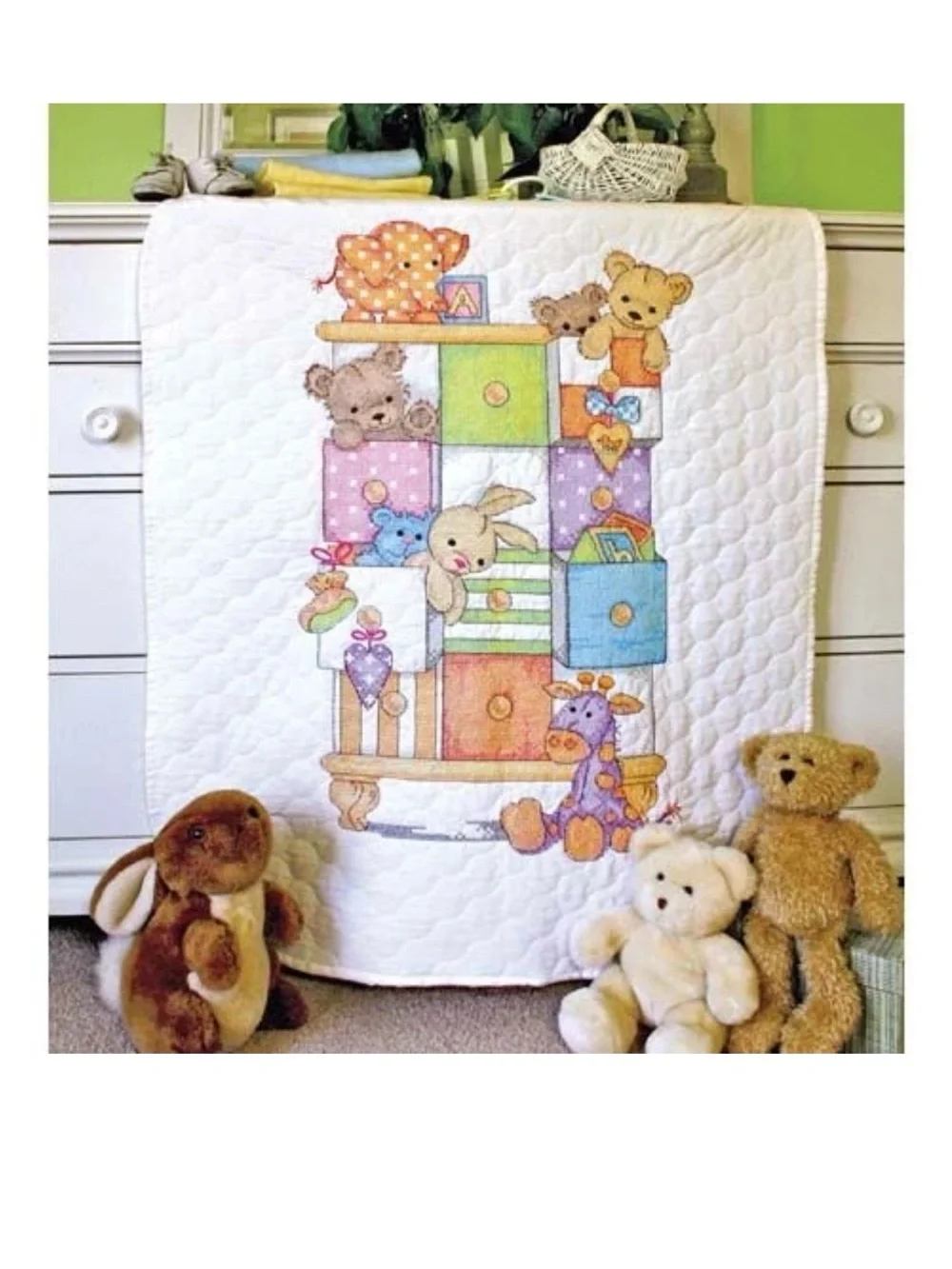 Dimensions Stamped Cross Stitch Kit - Baby Drawers Quilt 73537